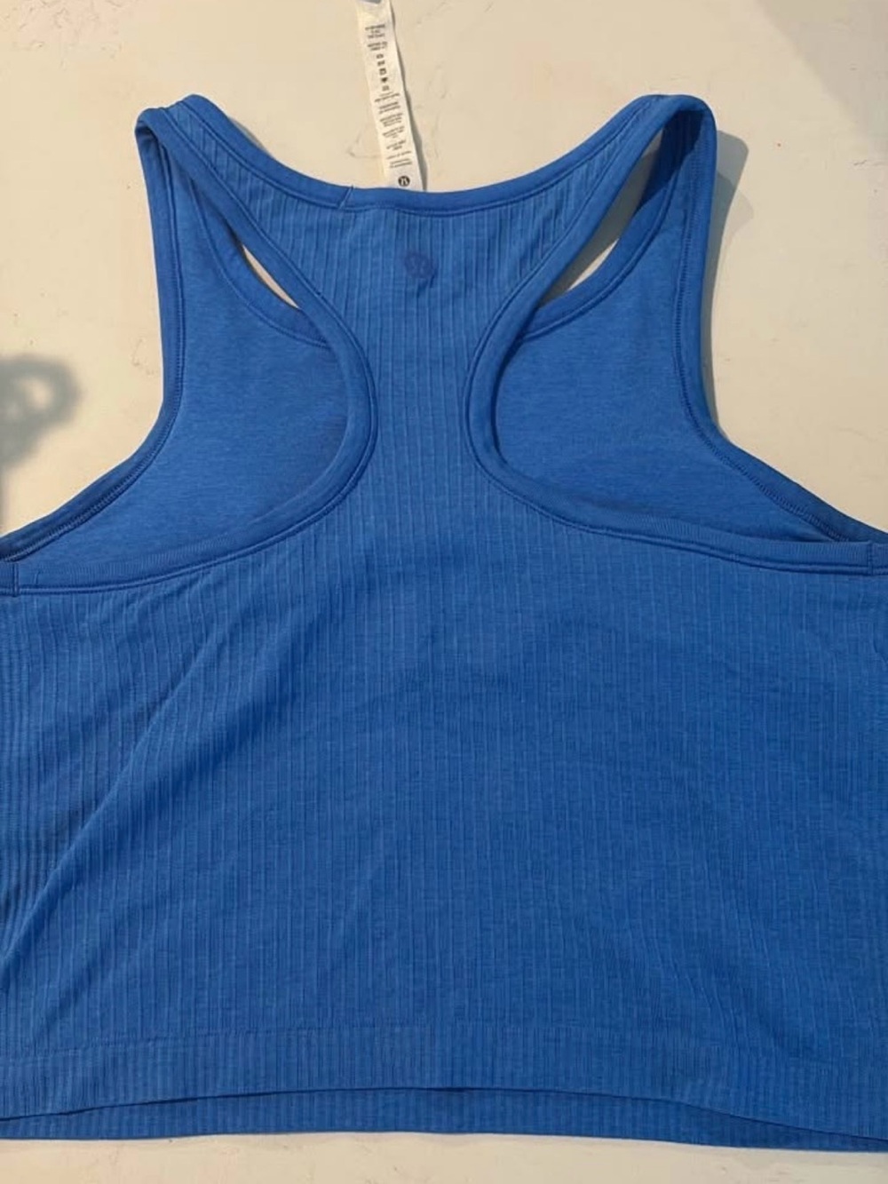 Lululemon - Ebb to Street Tank - Blue Ribbed Racerback Crop Tank Top - size 10 - Picture 2 of 2